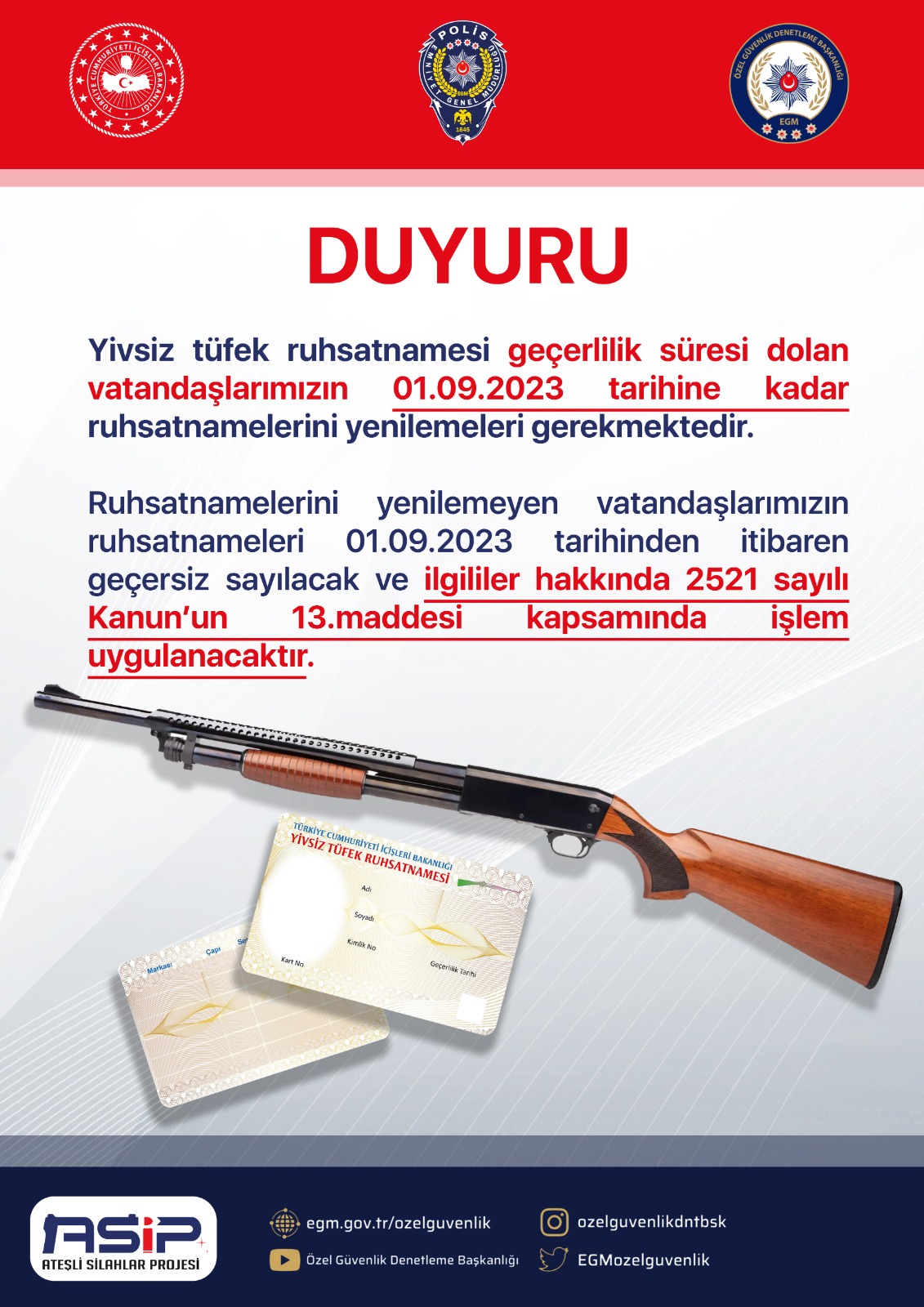 Yivsiz Tüfek Ruhsatnamesi Hakkında